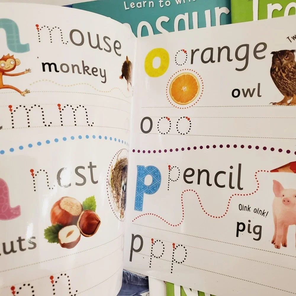 Set Of 10 Miles Kelly Wipe-Clean Activity Learn To Write Letters, Number, Colors